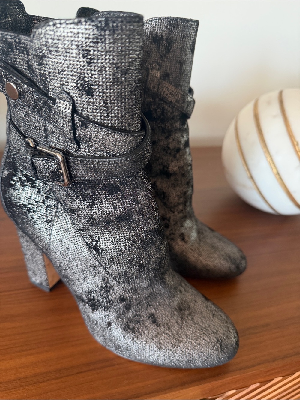 Jimmy Choo Mitchel 100 Metallic Suede Ankle Boots